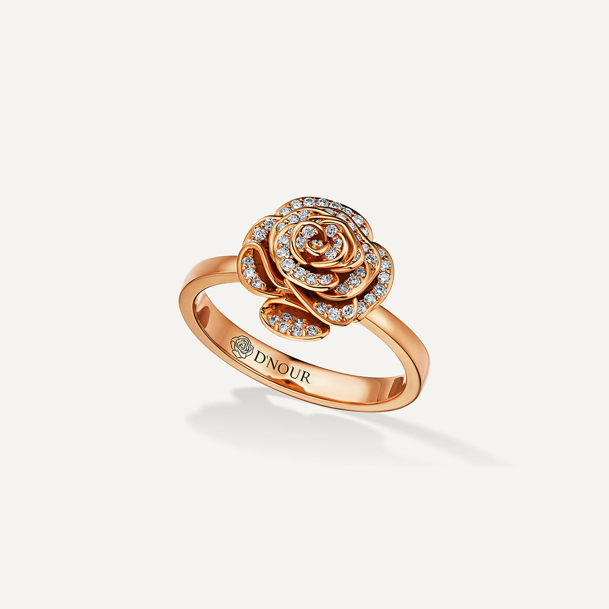 D’NOUR Rose Thank You Full Diamond Mini Ring in Rose Gold