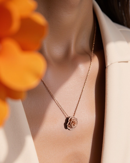 D'NOUR Rose Thank You Full Diamond Pendant lifestyle image