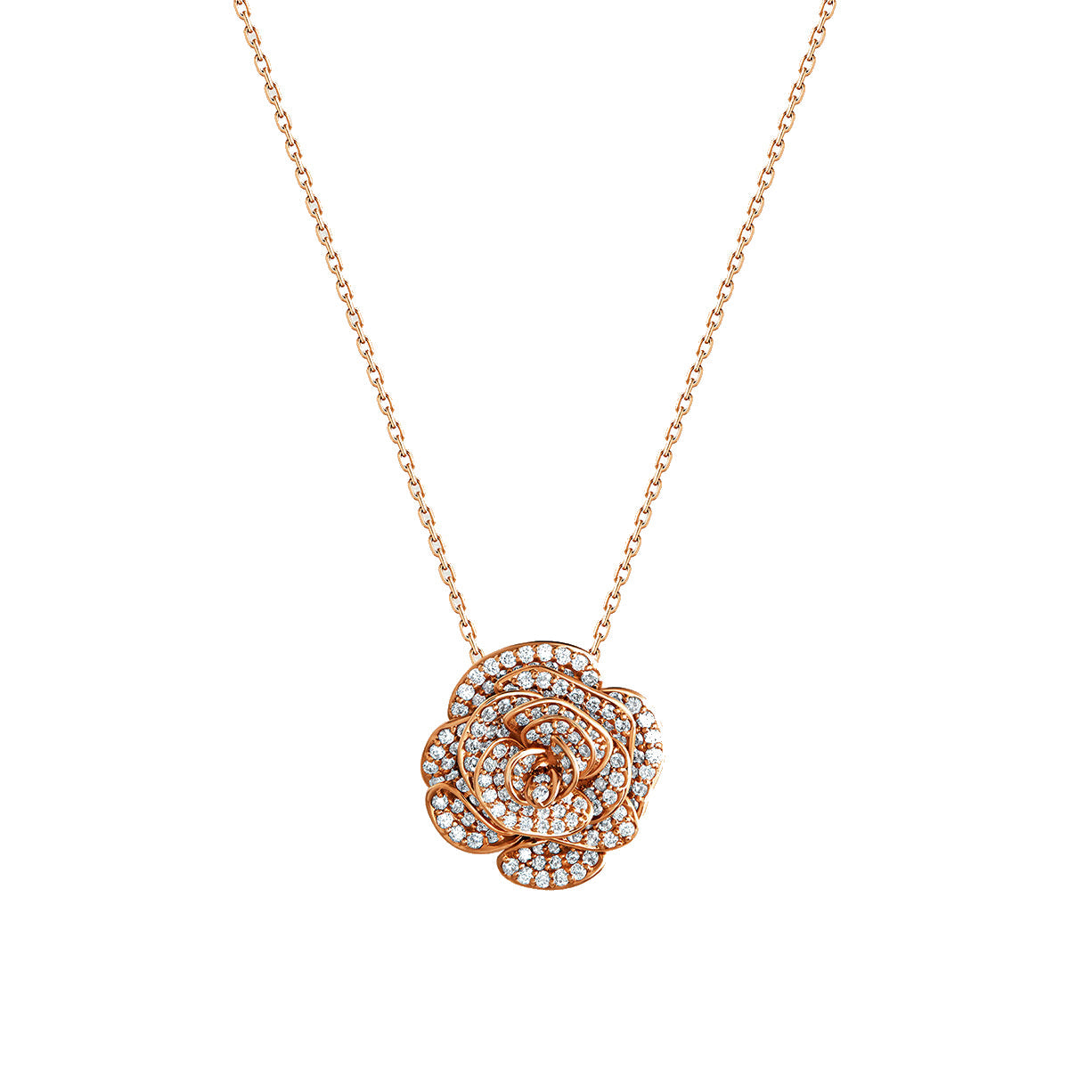 D’NOUR Rose Thank You Full Diamond Pendant on pure white background
