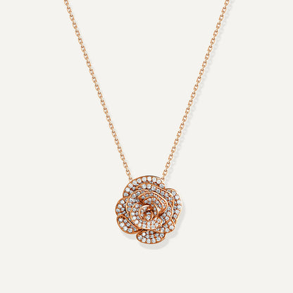 D’NOUR Rose Thank You Full Diamond Pendant in Rose Gold