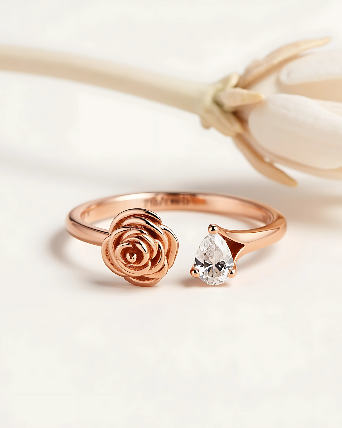 D'NOUR Rose Thank You Full Pear Diamond Ring