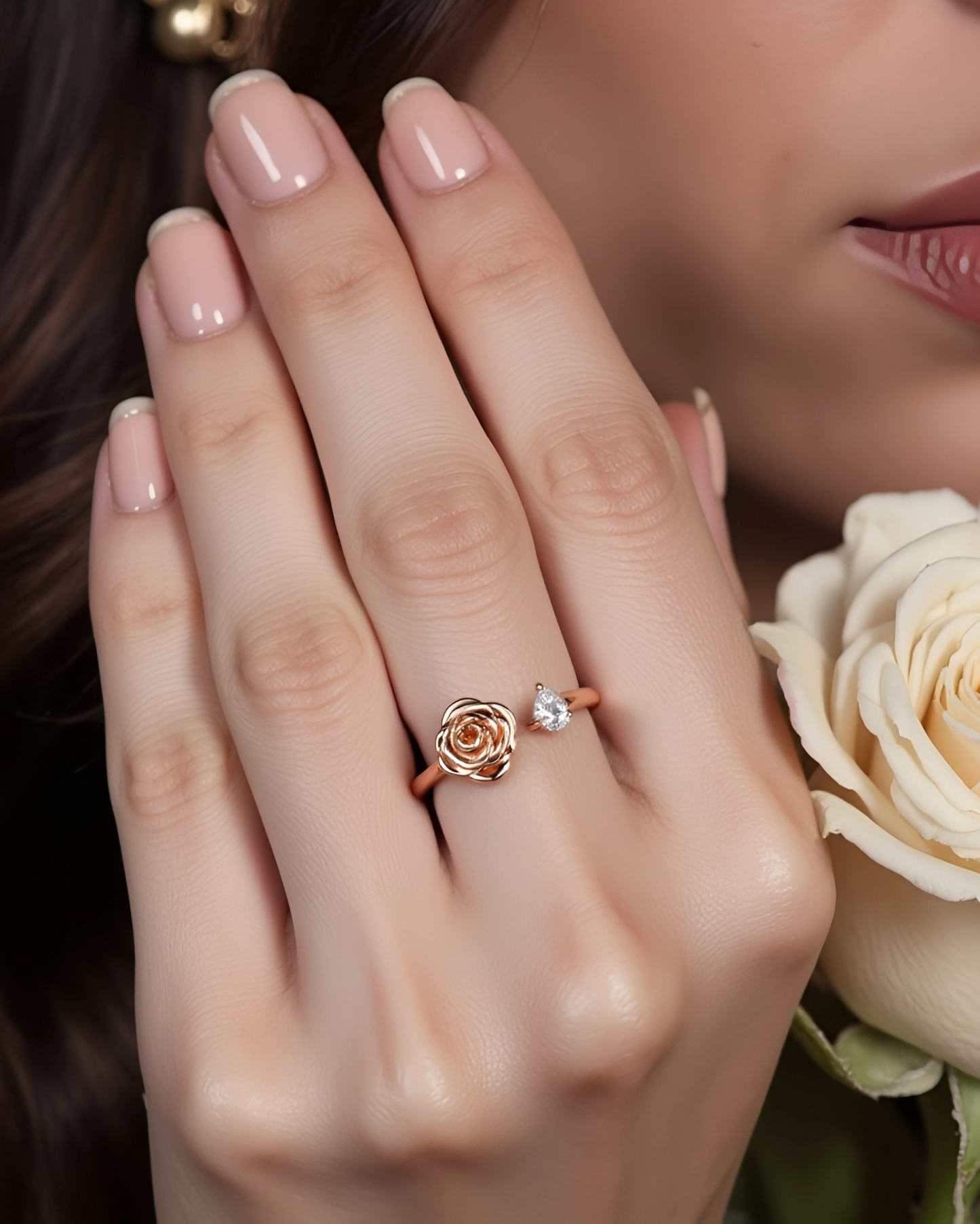 D'NOUR Rose Thank You Full Pear Diamond Ring