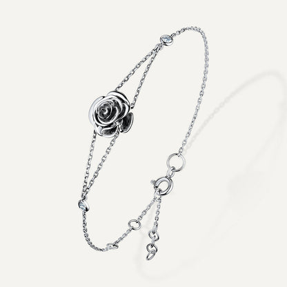 D’NOUR Rose Thank You Gold Mini Bracelet in White Gold