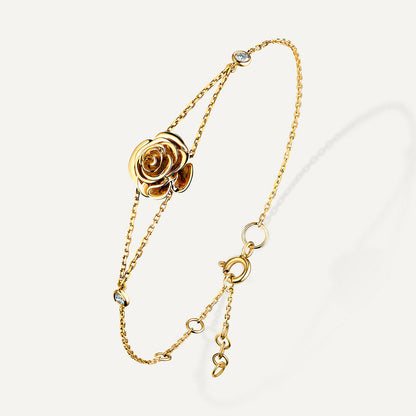 D’NOUR Rose Thank You Gold Mini Bracelet in Yellow Gold