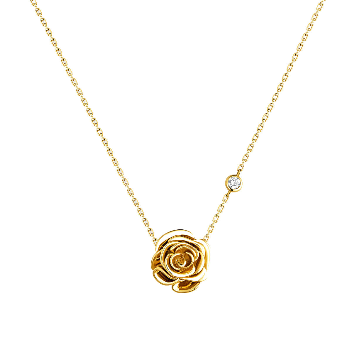 D’NOUR Rose Thank You Gold Mini Pendant on pure white background