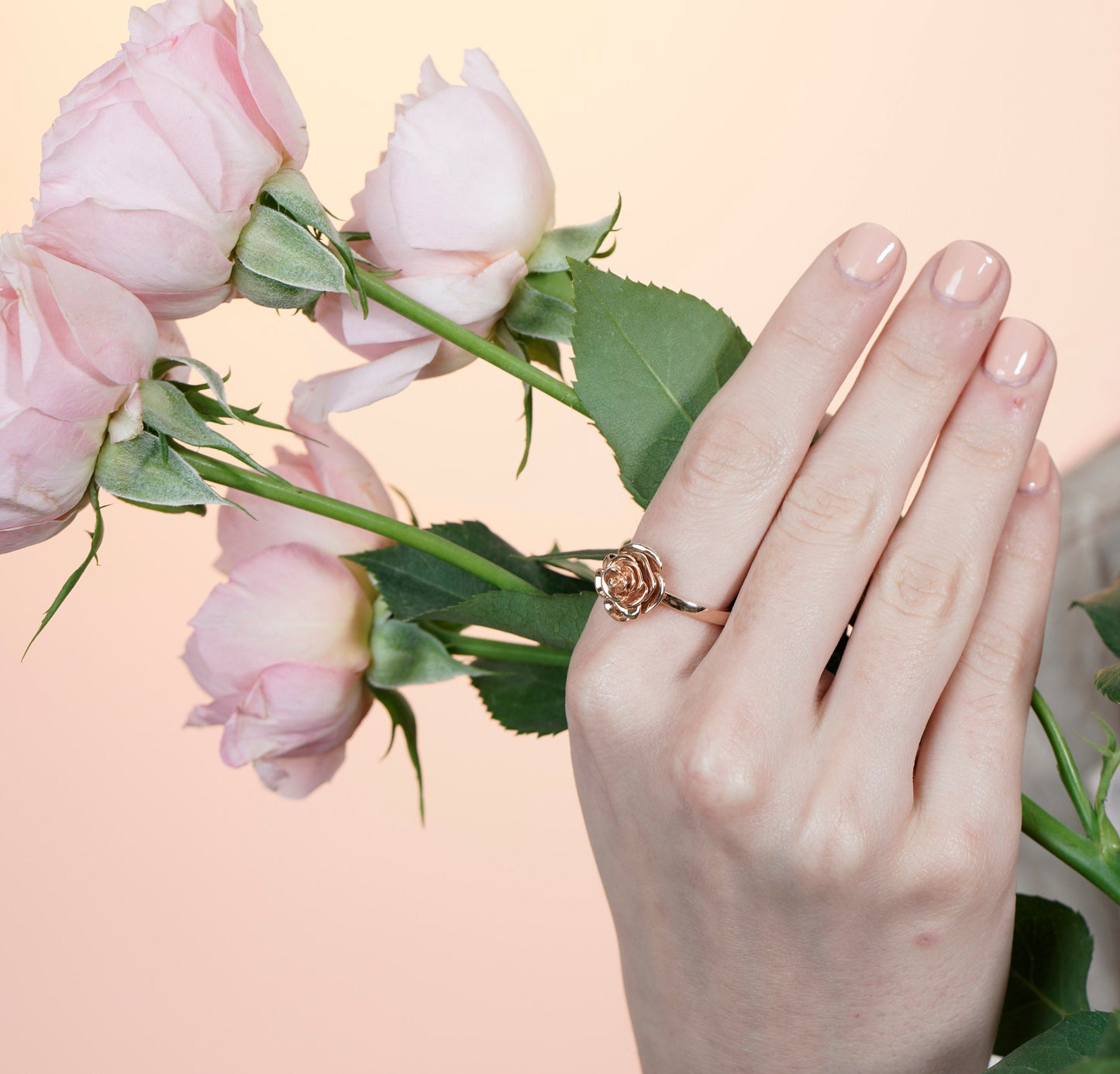 D'NOUR Rose Thank You Gold Mini Ring lifestyle image