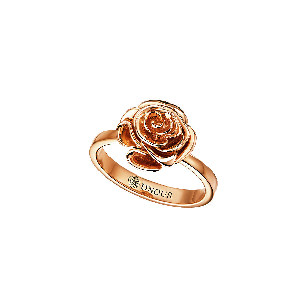 D’NOUR Rose Thank You Gold Mini Ring on pure white background