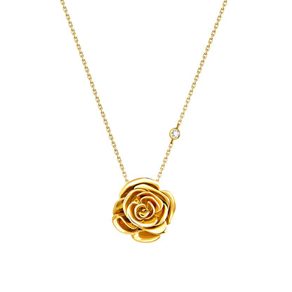 D’NOUR Rose Thank You Gold Pendant on pure white background