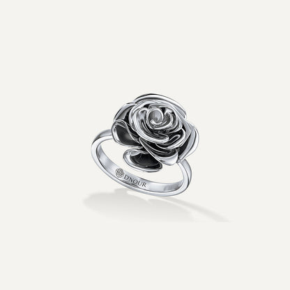 D’NOUR Rose Thank You Gold Ring in White Gold