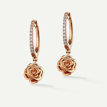 D'NOUR Rose Thank You Hoop Diamond Earrings