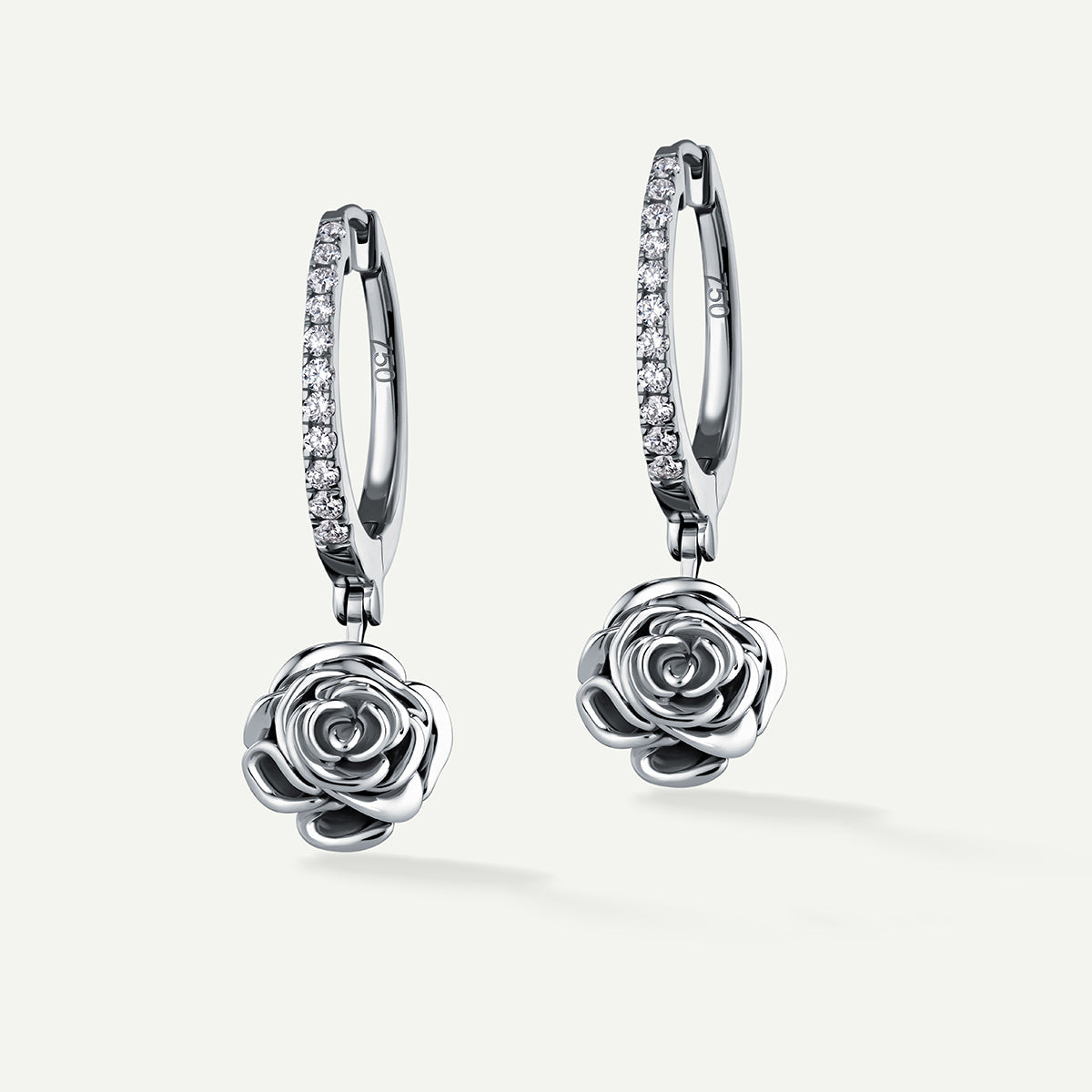 D'NOUR Rose Thank You Hoop Diamond Earrings
