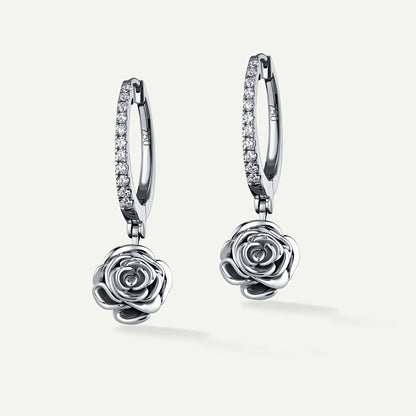 D'NOUR Rose Thank You Hoop Diamond Earrings