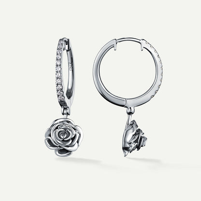 D'NOUR Rose Thank You Hoop Diamond Earrings