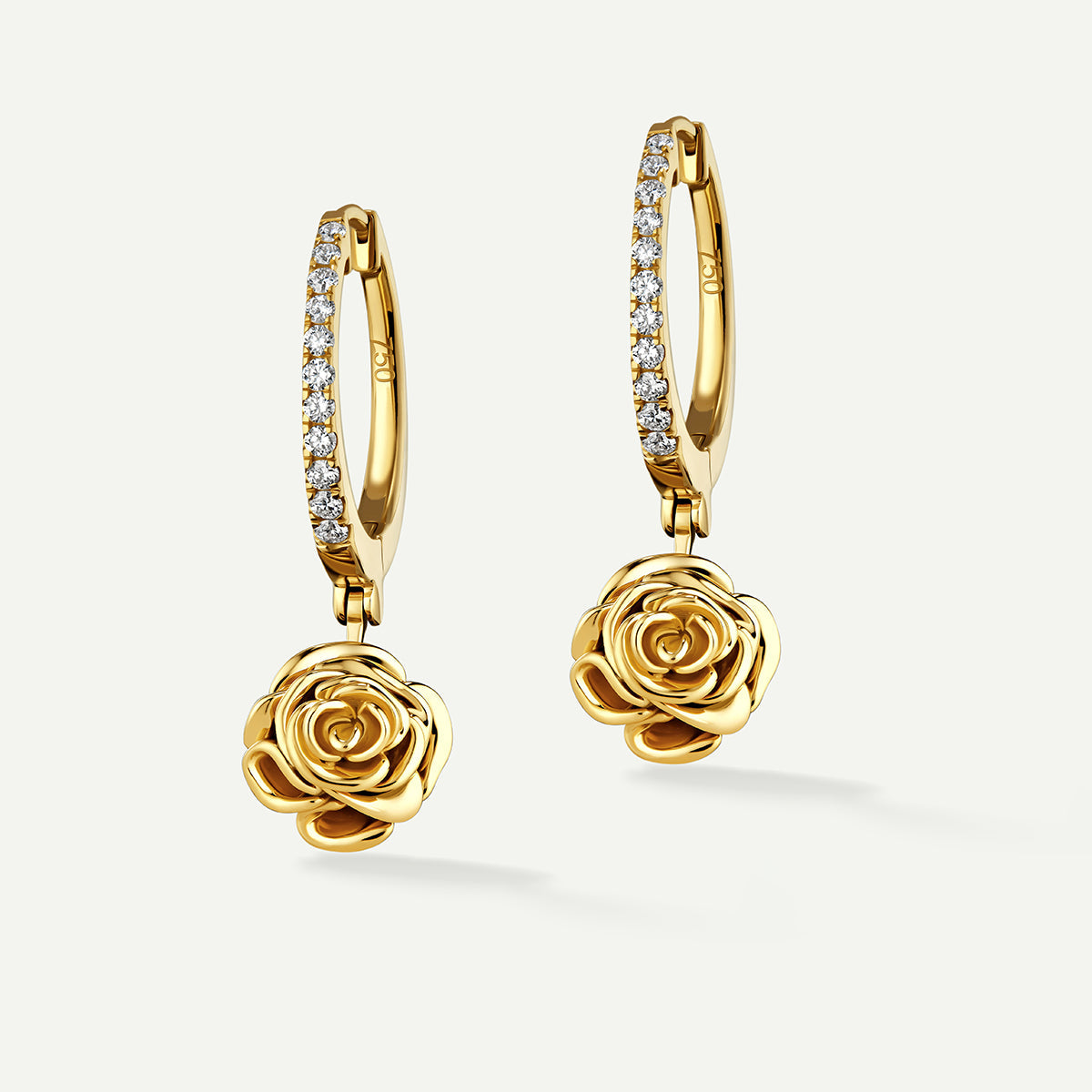 D'NOUR Rose Thank You Hoop Diamond Earrings