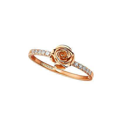 D’NOUR Rose Thank You Mini 12 Diamond Ring on pure white background
