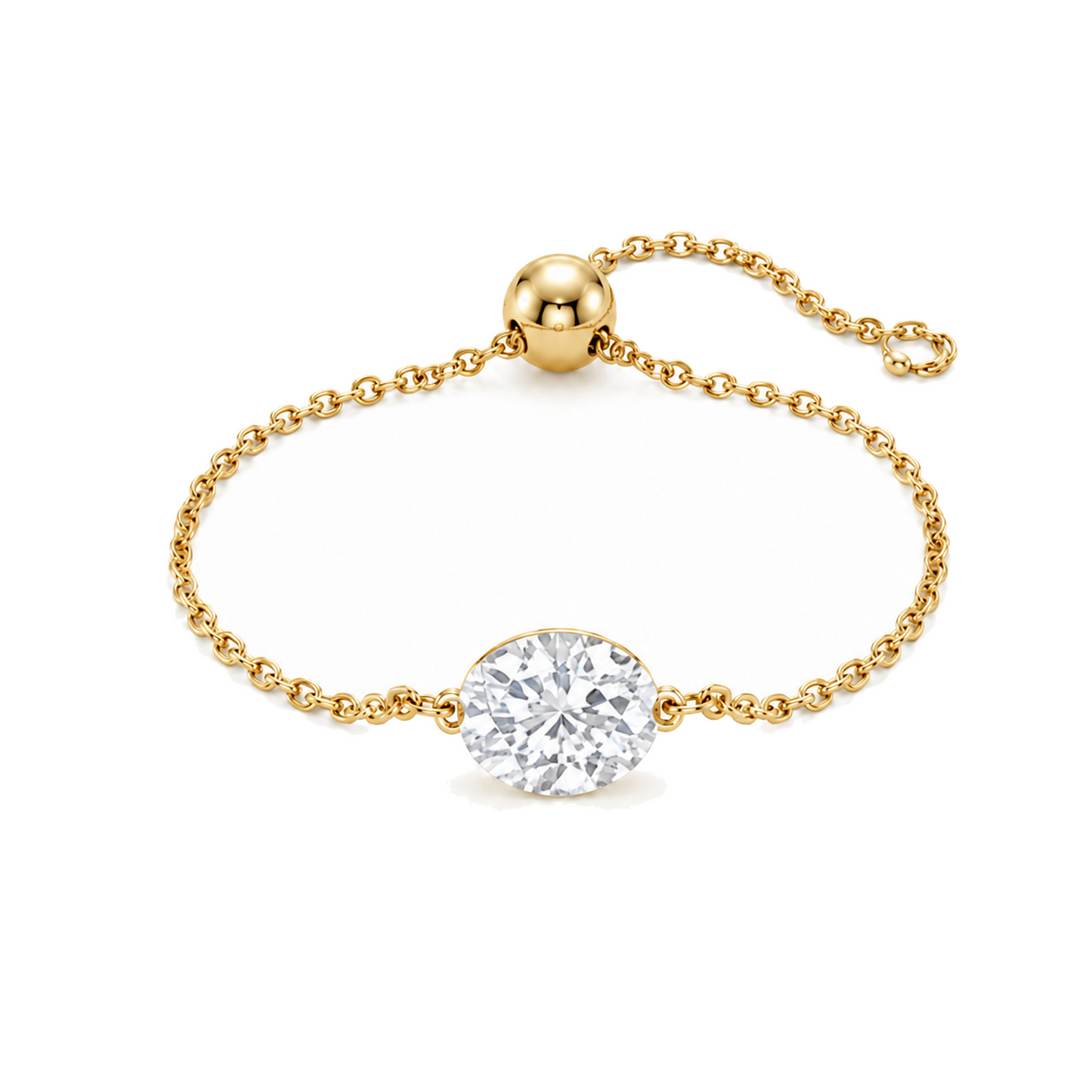 D by DONYDO Align Oval Diamond Ring in 18K yellow gold