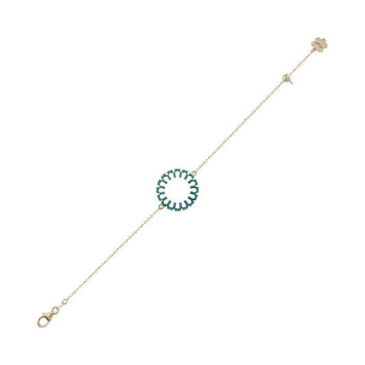 Donydo Aura Clarity bracelet in 18K yellow gold with light blue enamel