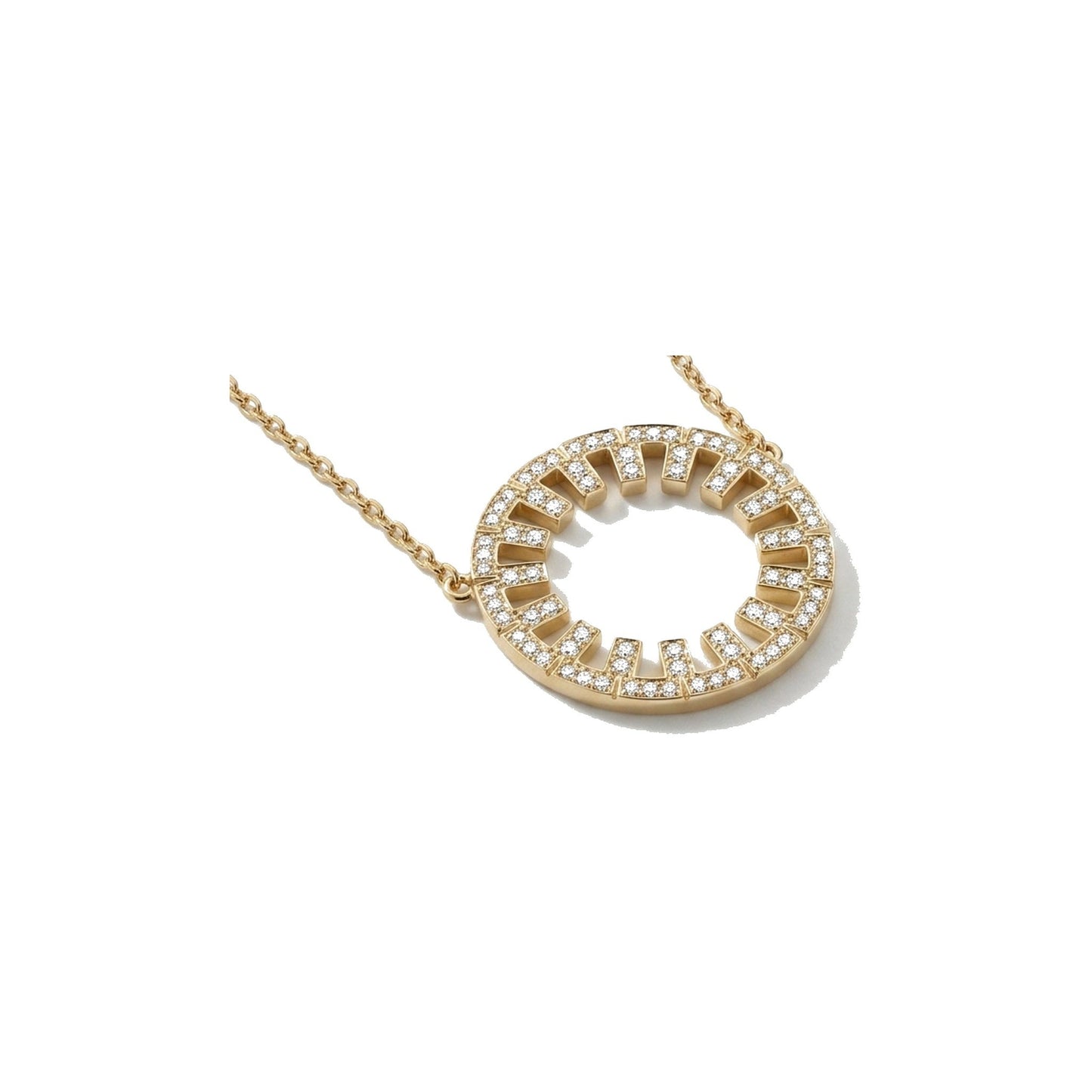 Aura Clarity Necklace 15 mm by Donydo – centered yellow gold diamond face