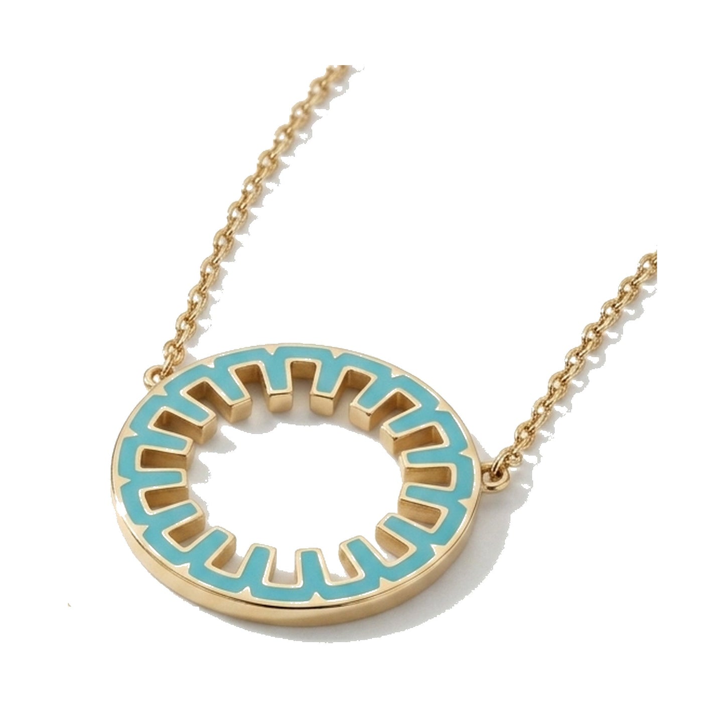 Aura Clarity Necklace 15 mm by Donydo – Yellow Gold Enamel face