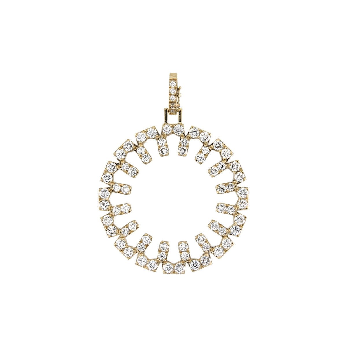 Aura Clarity Pendant 30 mm by Donydo – centered yellow gold diamond face
