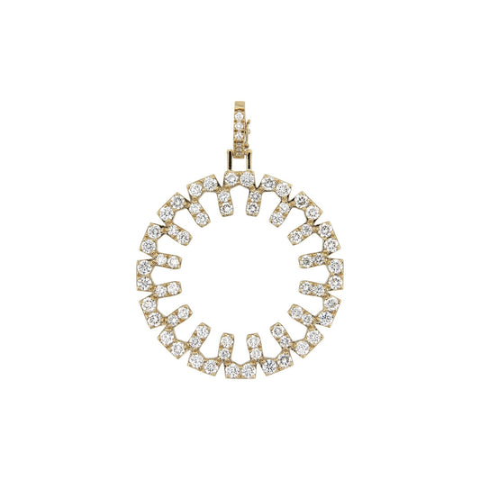 Aura Clarity Pendant 30 mm by Donydo – centered yellow gold diamond face
