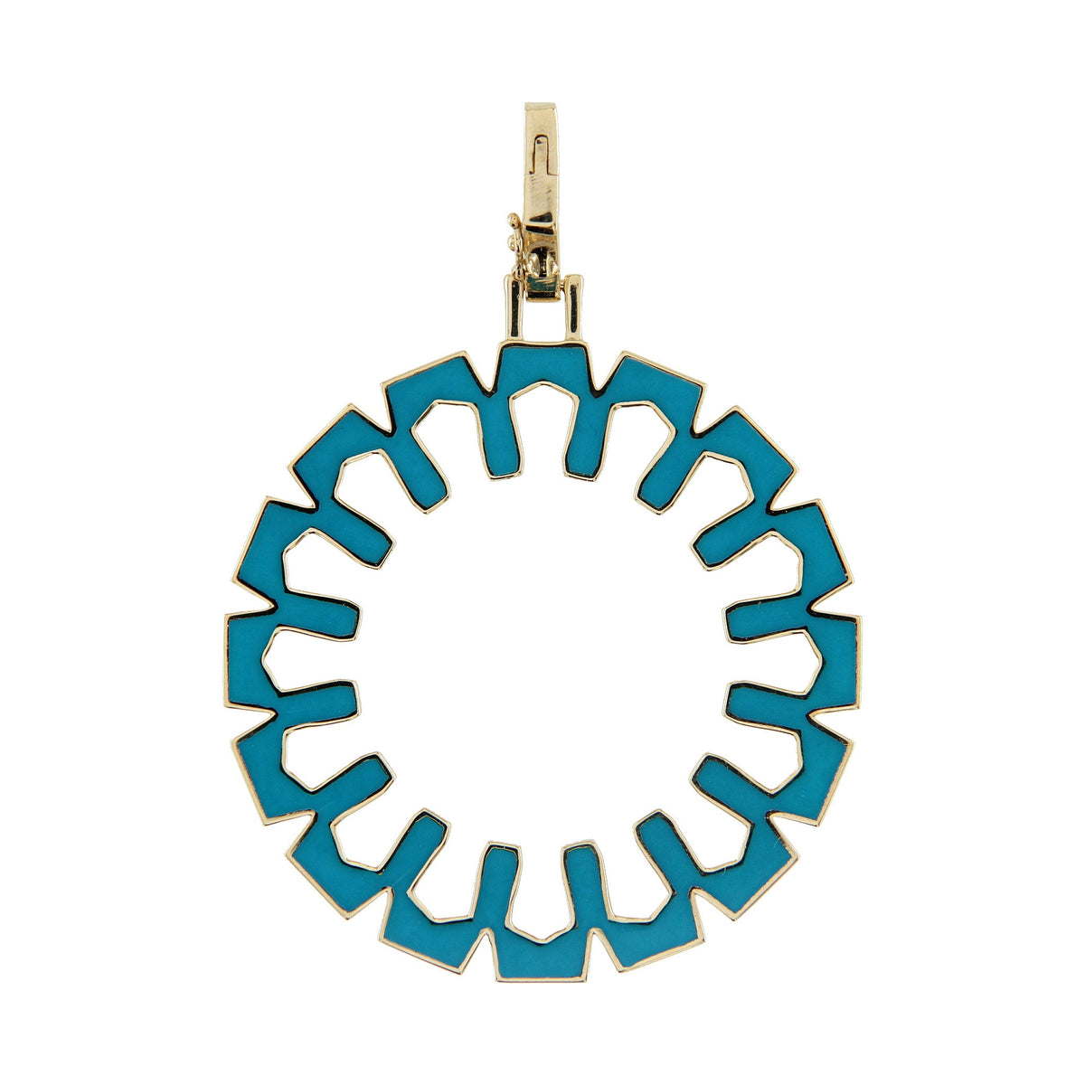 Aura Clarity Pendant 30 mm by Donydo – Yellow Gold Enamel face