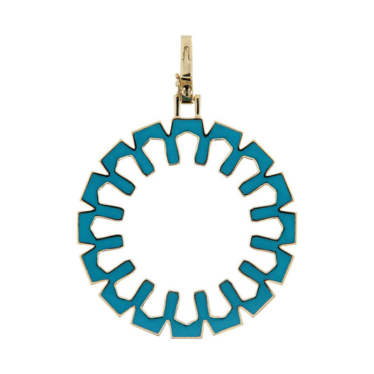 Aura Clarity Pendant 30 mm by Donydo – Yellow Gold Enamel face