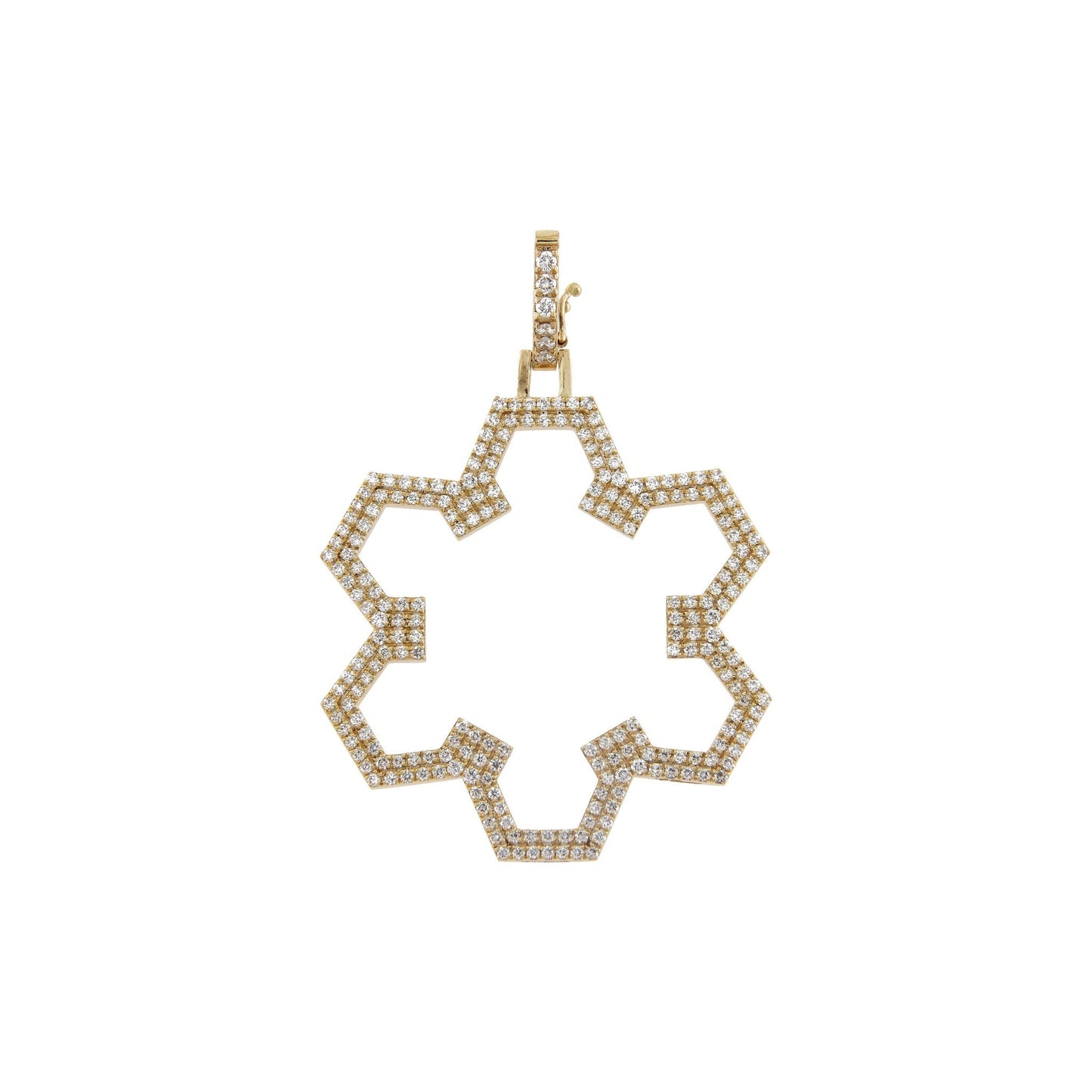 Aura Flow Pendant 30 mm by Donydo – centered yellow gold diamond face