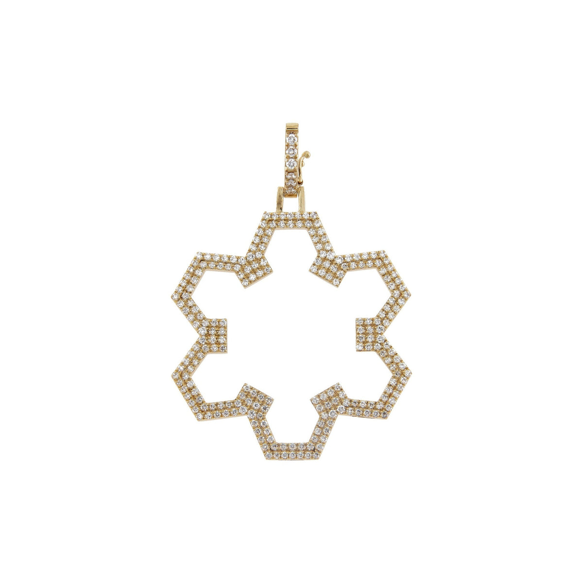 Aura Flow Pendant 30 mm by Donydo – centered yellow gold diamond face