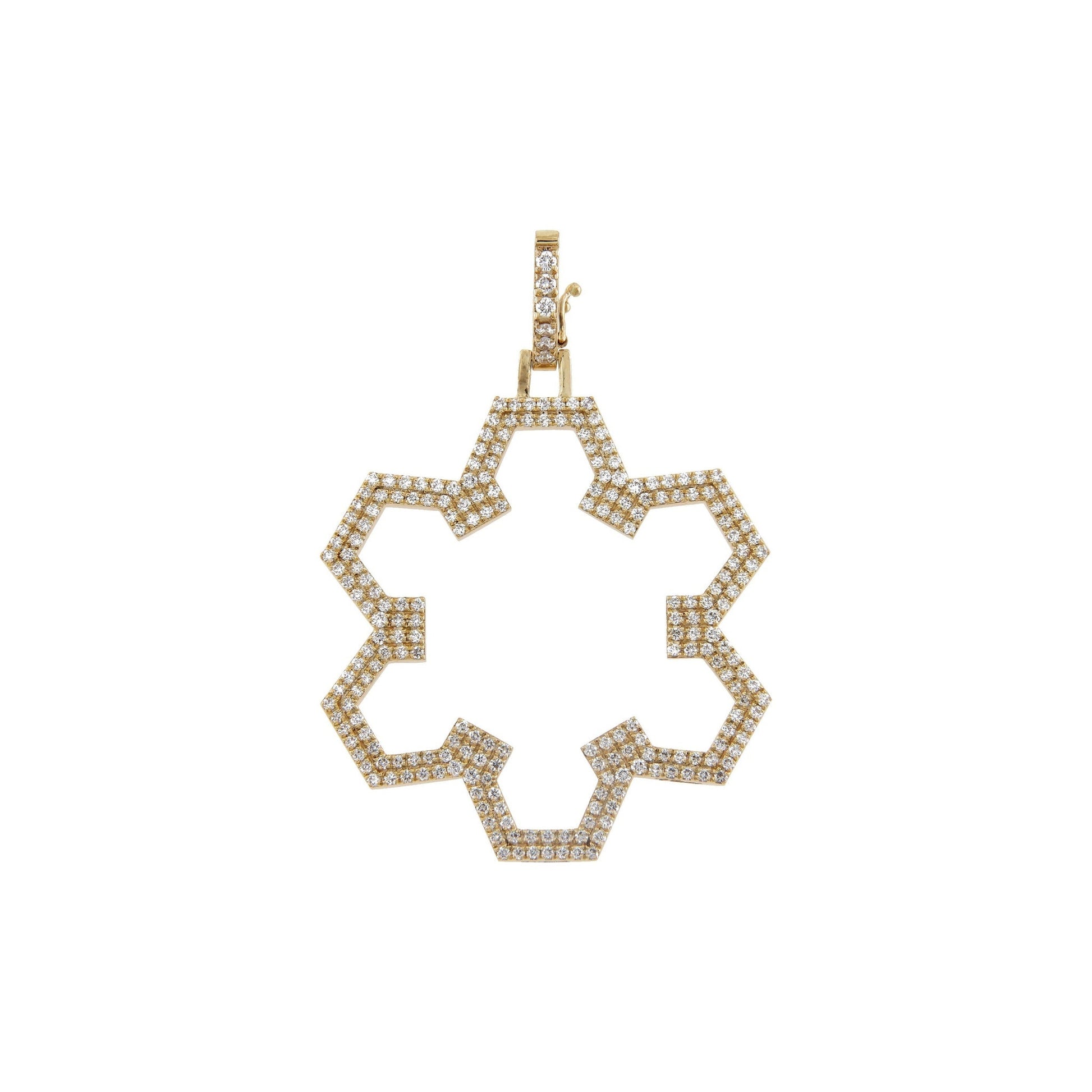 Aura Flow Pendant 30 mm by Donydo – centered yellow gold diamond face