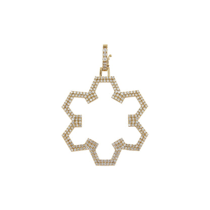 Aura Flow Pendant 30 mm by Donydo – centered yellow gold diamond face
