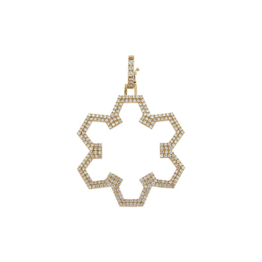 Aura Flow Pendant 30 mm by Donydo – centered yellow gold diamond face