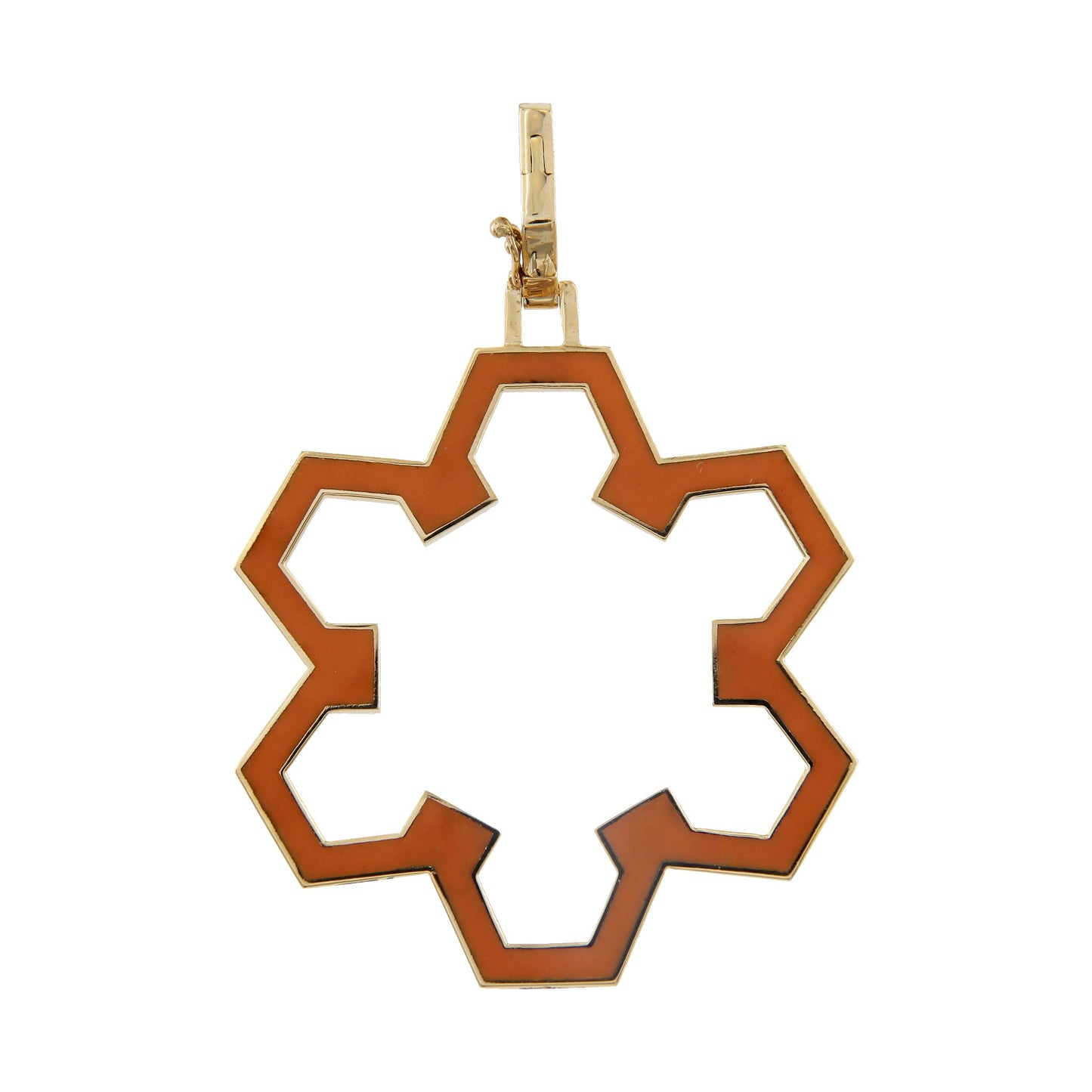 Aura Flow Pendant 30 mm by Donydo – Yellow Gold Enamel face