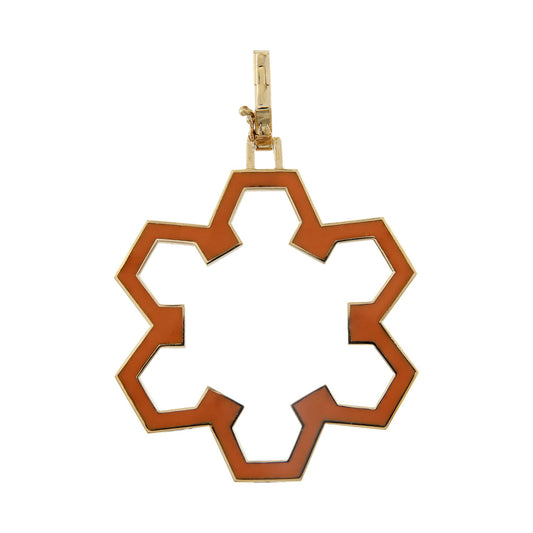 Aura Flow Pendant 30 mm by Donydo – Yellow Gold Enamel face