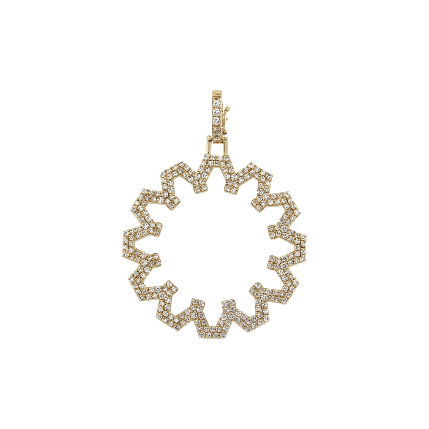 Aura Grace Pendant 30 mm by Donydo – centered yellow gold diamond face