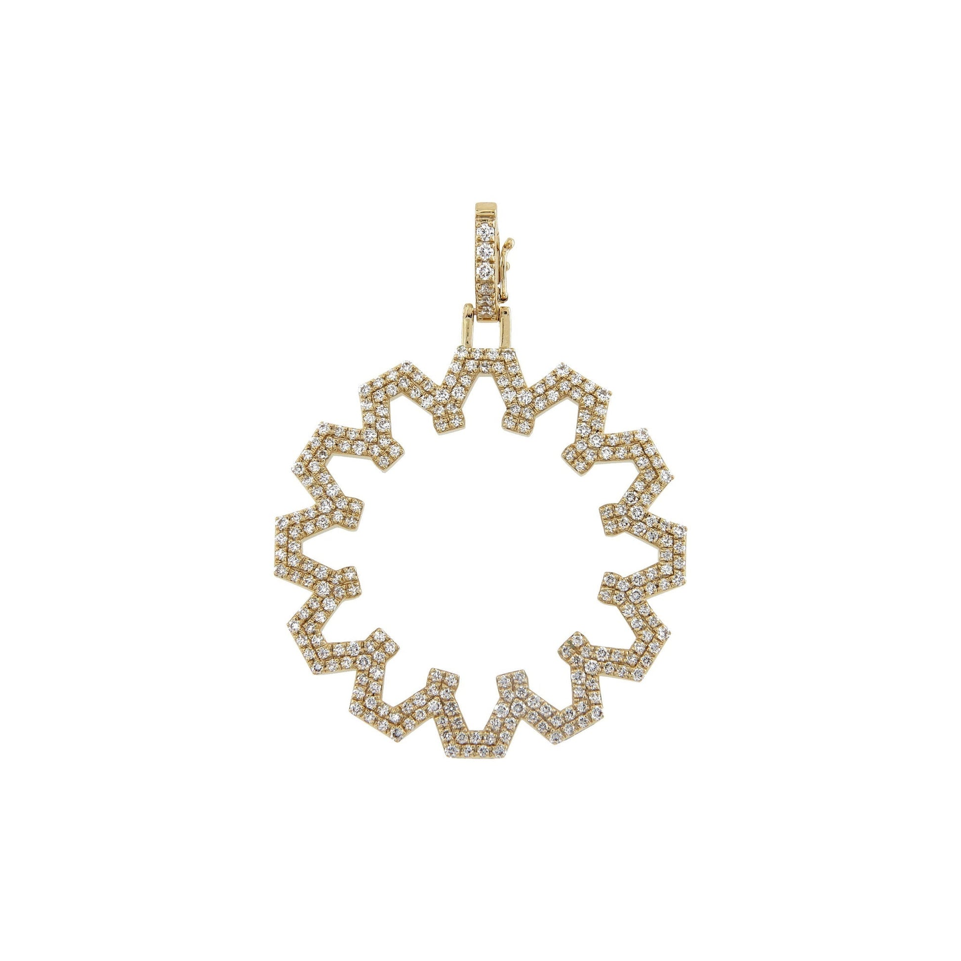 Aura Grace Pendant 30 mm by Donydo – centered yellow gold diamond face