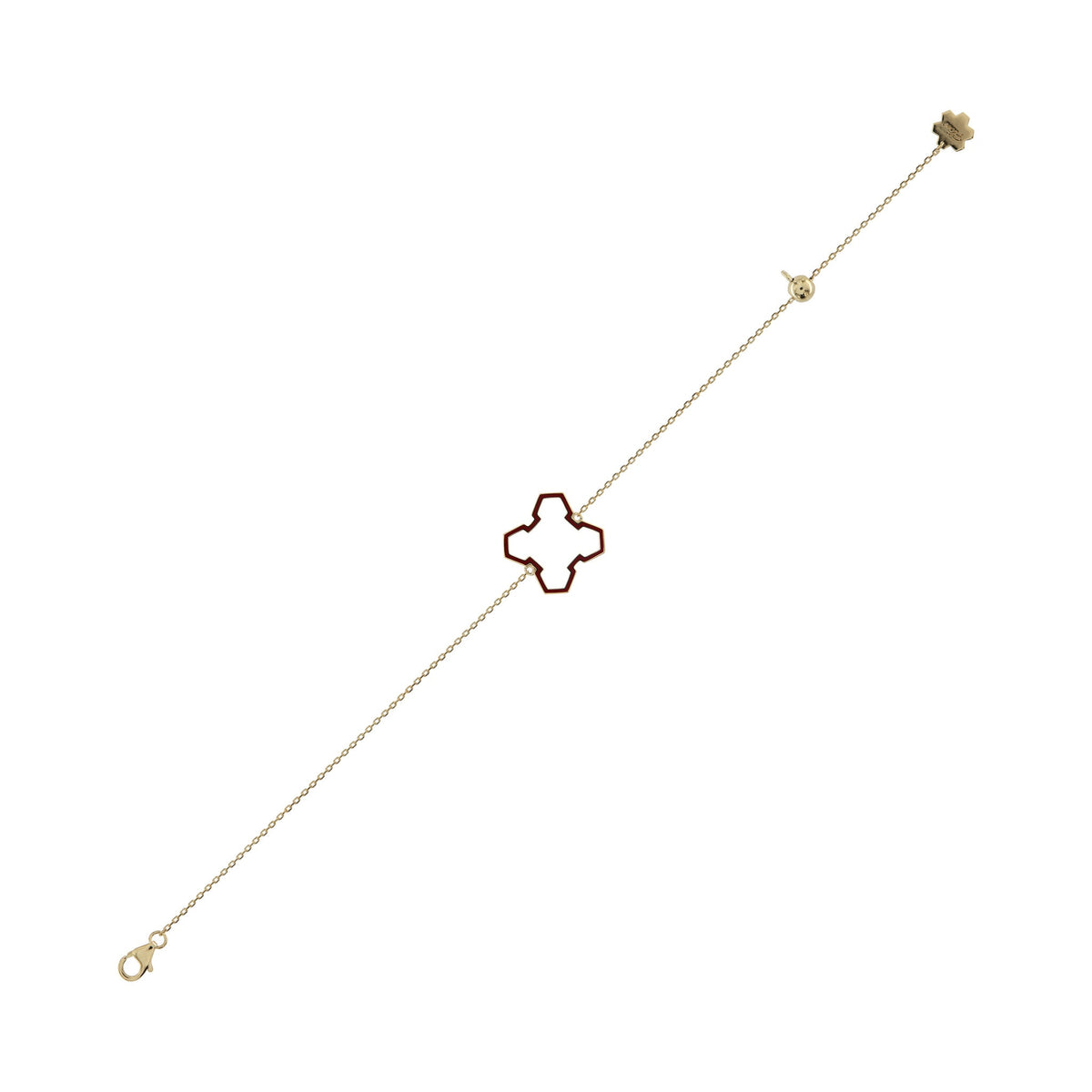 Donydo Aura Grounded bracelet in 18K yellow gold with deep red enamel