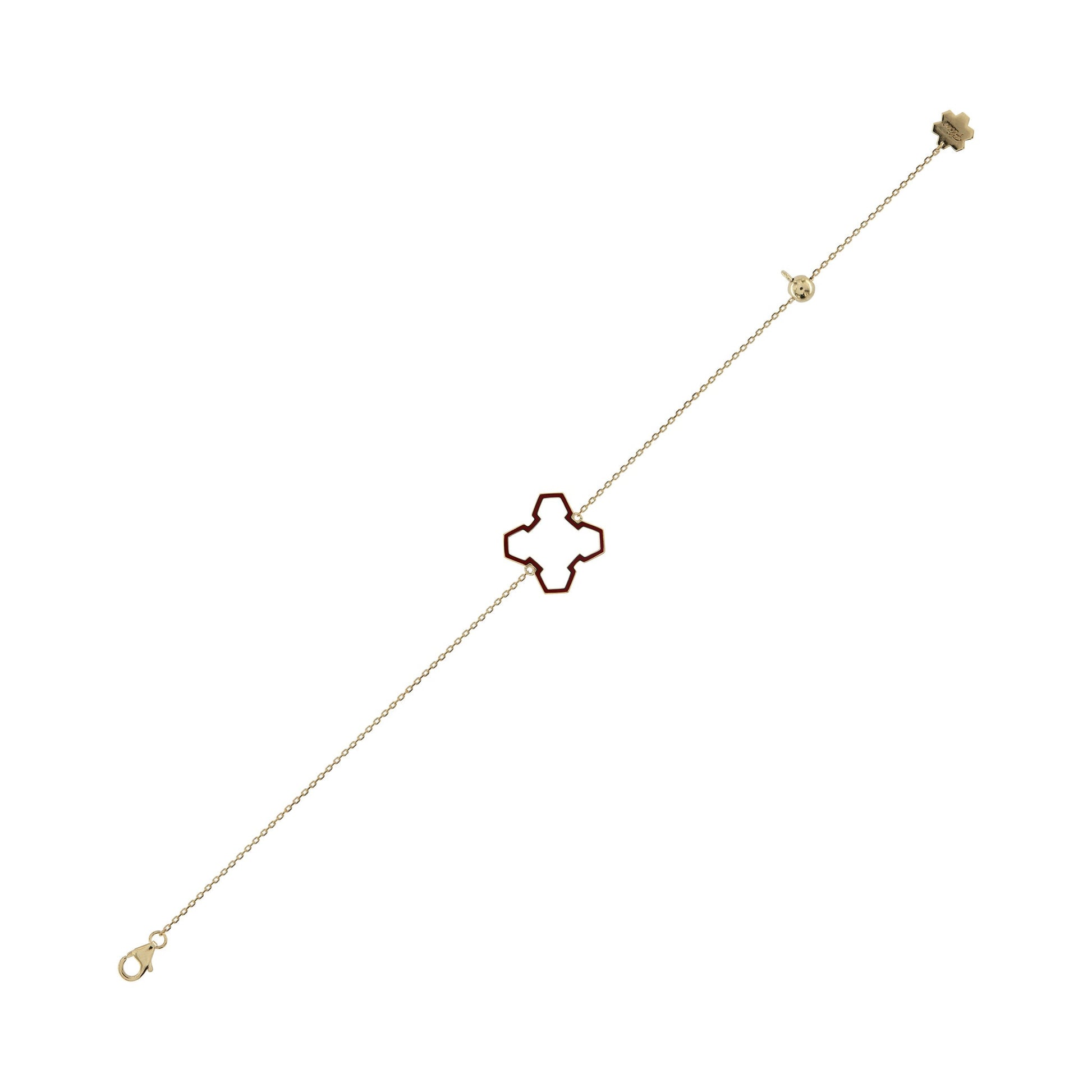 Donydo Aura Grounded bracelet in 18K yellow gold with deep red enamel