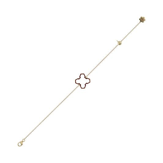 Donydo Aura Grounded bracelet in 18K yellow gold with deep red enamel