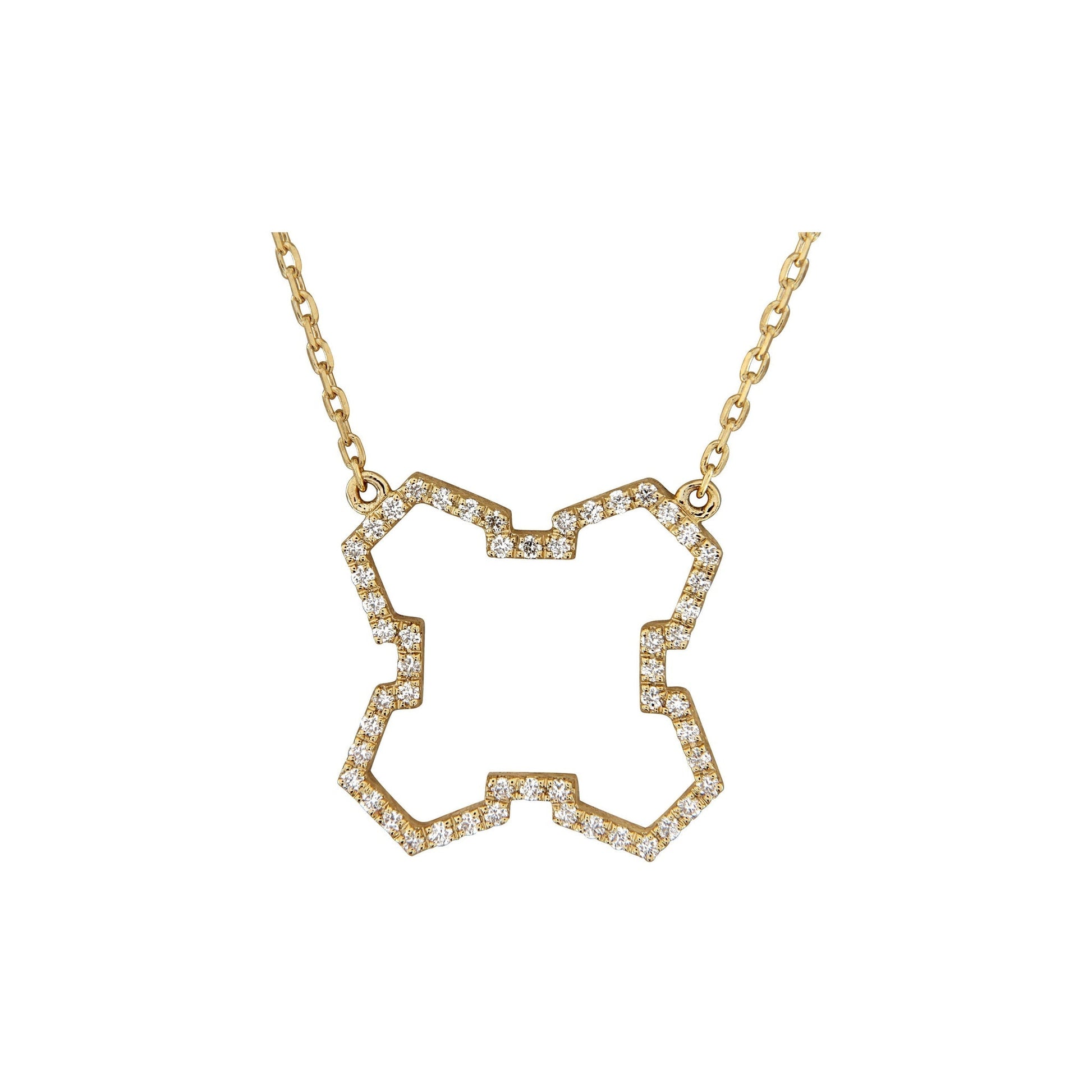 Aura Grounded Necklace 15 mm by Donydo – centered yellow gold diamond face