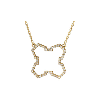Aura Grounded Necklace 15 mm by Donydo – centered yellow gold diamond face
