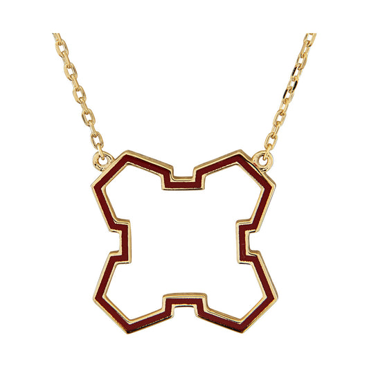 Aura Grounded Necklace 15 mm by Donydo – Yellow Gold Enamel face