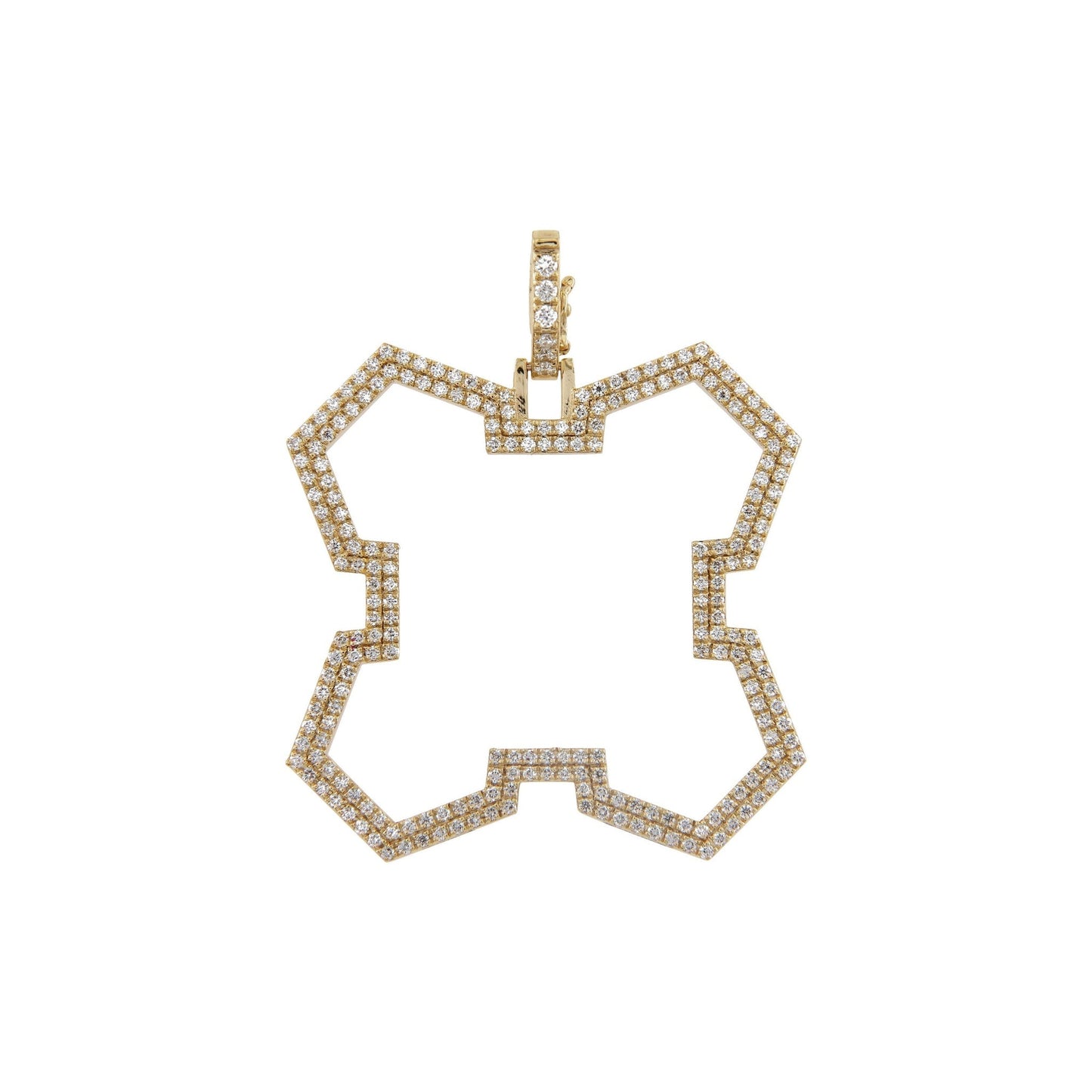 Aura Grounded Pendant 30 mm by Donydo – centered yellow gold diamond face