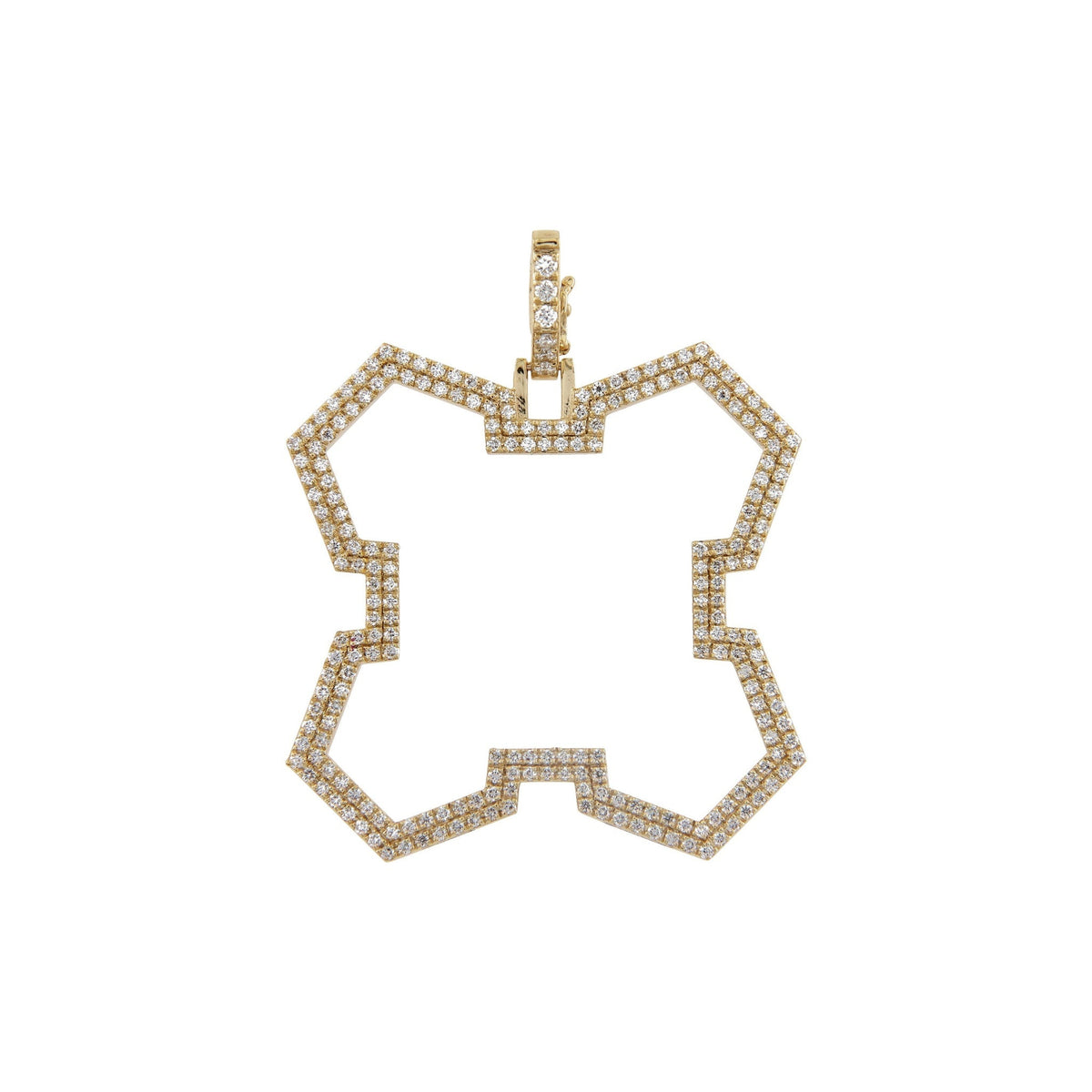 Aura Grounded Pendant 30 mm by Donydo – centered yellow gold diamond face