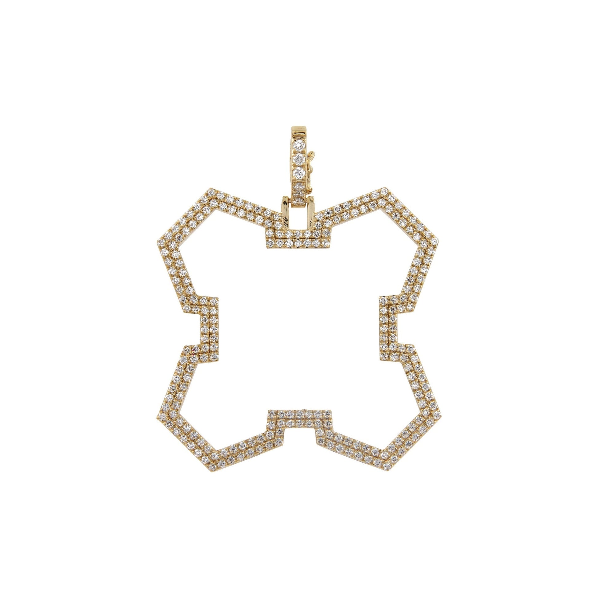 Aura Grounded Pendant 30 mm by Donydo – centered yellow gold diamond face