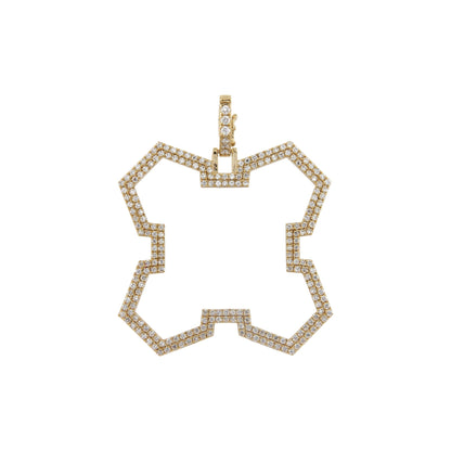 Aura Grounded Pendant 30 mm by Donydo – centered yellow gold diamond face