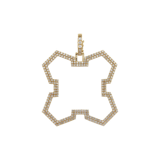 Aura Grounded Pendant 30 mm by Donydo – centered yellow gold diamond face