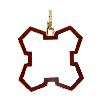 Aura Grounded Pendant 30 mm by Donydo – Yellow Gold Enamel face