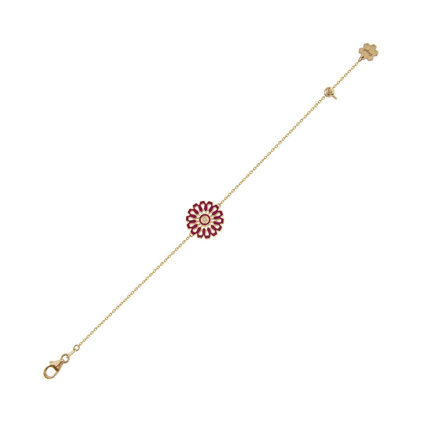 Donydo Aura Pure bracelet in 18K yellow gold with lavender enamel