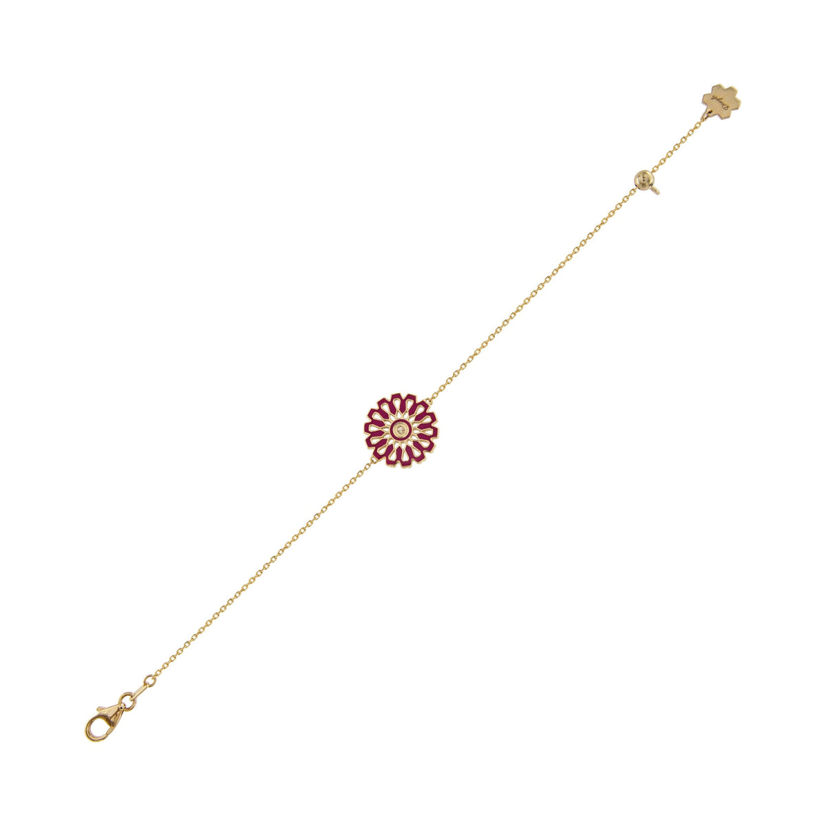 Donydo Aura Pure bracelet in 18K yellow gold with lavender enamel